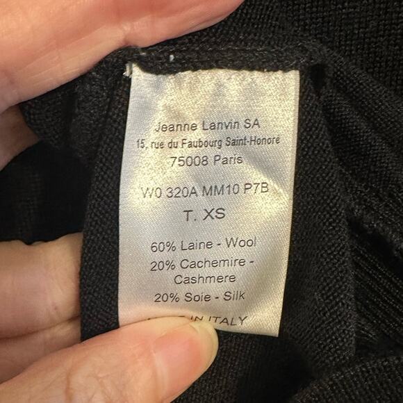 Lanvin Black Sweater Dress size XS Wool Cashmere Silk blend - Picture 10 of 13